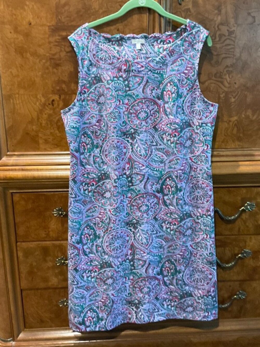 Talbots Sleeveless Sheath Dress Paisley Floral EUC Large